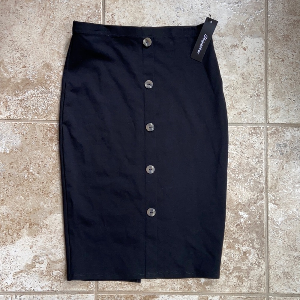 Shinestar Black Pencil Skirt
